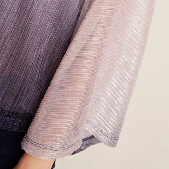Anthropologie Serena Shimmer Purple Ombre Metallic Blouse Top Size Small - Picture 6 of 11